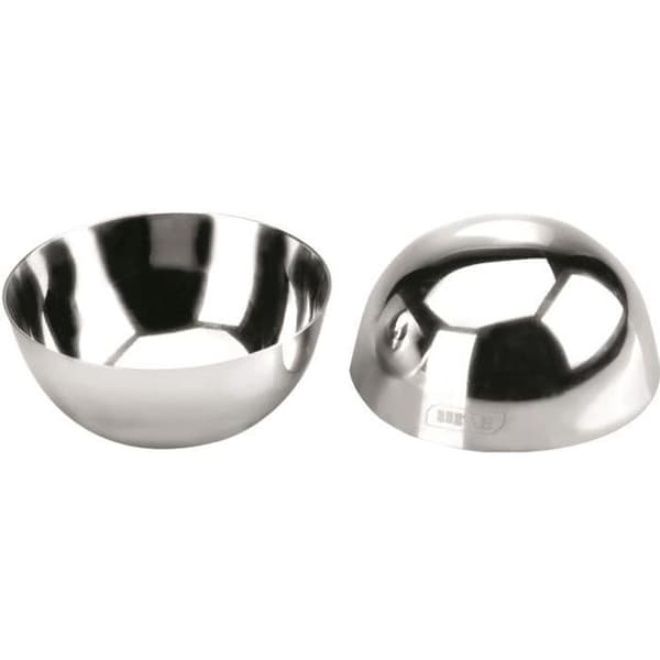 HALVKULFORM AV ROSTFRITT STÅL - DIAMETER 8 CM - HÖJD 4 CM - SÄKER UGN OCH DISKMASKIN