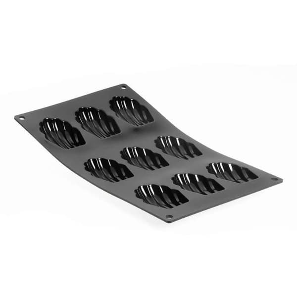 DE KÖPARE Flexibel madelaineform - 9 spår - Silikon - Svart