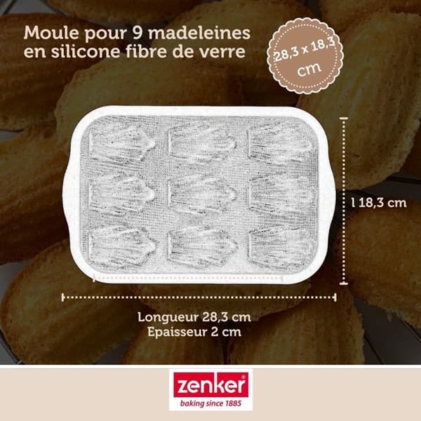 Moule 9 madeleines 28 x 18 cm Zenker silikonfiber