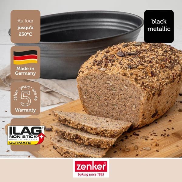 Oval brödform 26 x 16 cm Zenker Black Metallic
