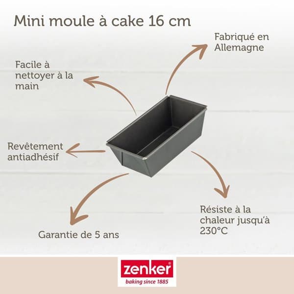 Tårtform - Zenker - Mini 15 cm - Rostfritt stål - Non-stick beläggning - Svart