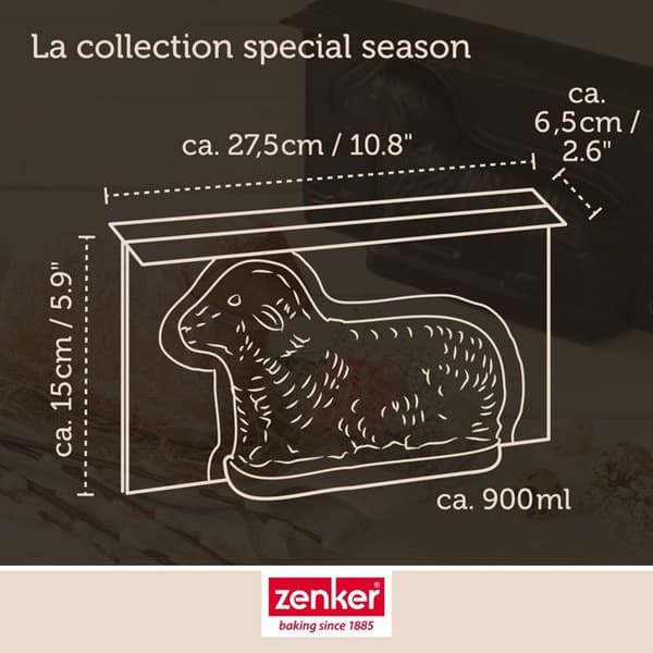 3D Bakform - Zenker - Påsklamm - Stål - 900 ml - Non-stick Teflon
