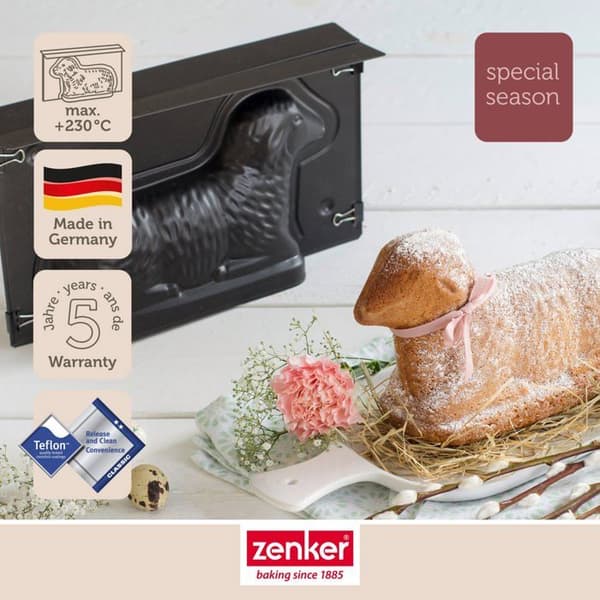 3D Bakform - Zenker - Påsklamm - Stål - 900 ml - Non-stick Teflon