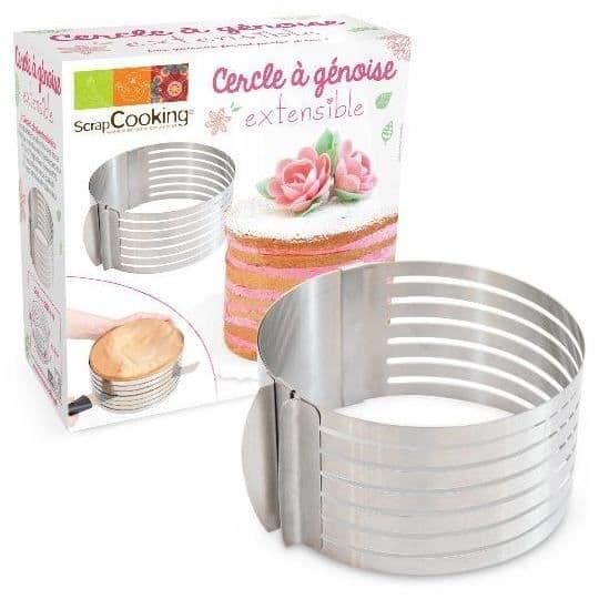Skärcirkel - Scrapcooking - Silver - Rostfritt stål - Justerbar 16-20 cm - Enhetlig skärning