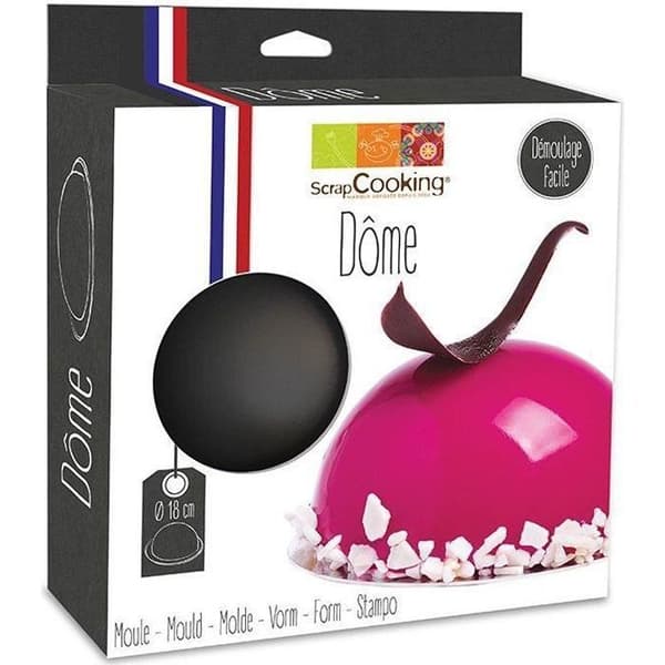 Kakform - SCRAPCOOKING - Dome - Livsmedelsgodkänd polystyren - Svart - Kompatibel med frys