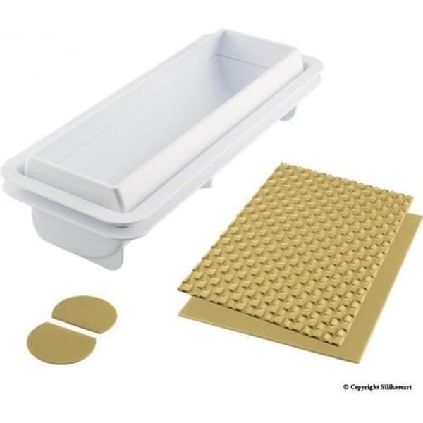 Formsats - SILIKOMART - Magisk stock - 2 plaststöd - 2 silikonmattor i guld - 3D frysta