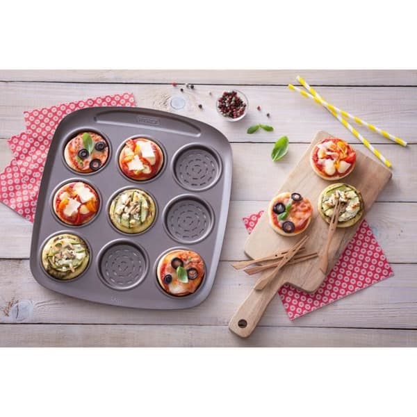 PYREX Form för 9 minipizzor - ASIMETRIA kakform - Stål