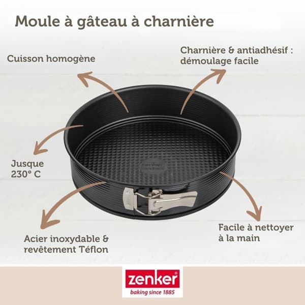 Springform - Zenker - 26 cm - Gångjärn - Rostfritt stål - Non-stick