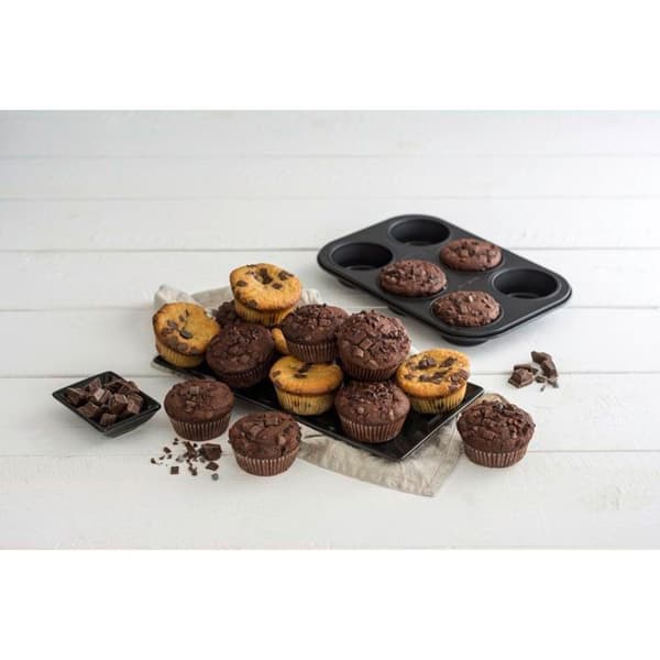 Muffinsform - Zenker - Svart metallisk - 6 fack - Rostfritt stål - Non-stick