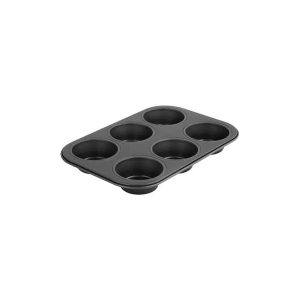 Muffinsform - Zenker - Svart metallisk - 6 fack - Rostfritt stål - Non-stick