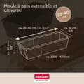 Miniatyrbild 5 av 6: Utdragbar kakform - Zenker - 28 till 40 cm - Rostfritt stål - Non-stick Teflon - Metallic svart