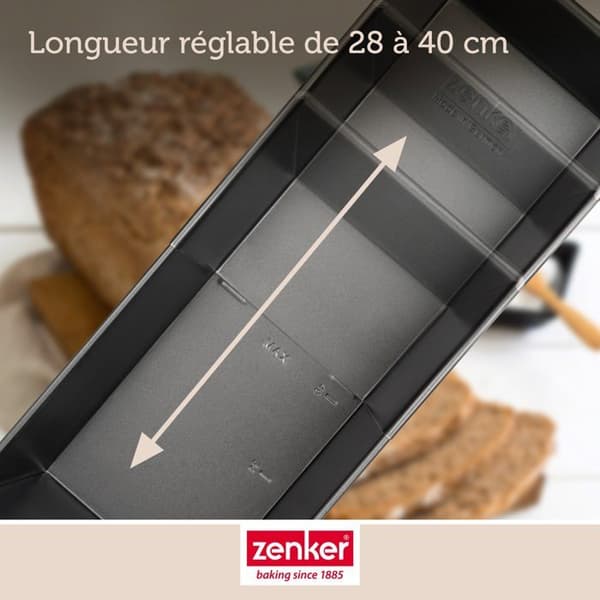 Utdragbar kakform - Zenker - 28 till 40 cm - Rostfritt stål - Non-stick Teflon - Metallic svart
