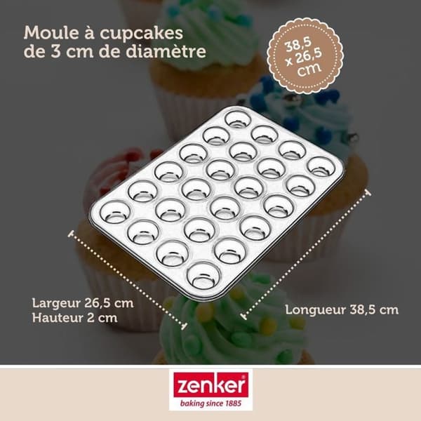 Muffinsform - Zenker - Svart metallisk - 24 avtryck - Rostfritt stål - Non-stick teflon