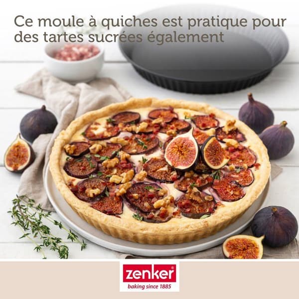Quicheform - Zenker - 30 cm - Rostfritt stål - Non-stick - Svart