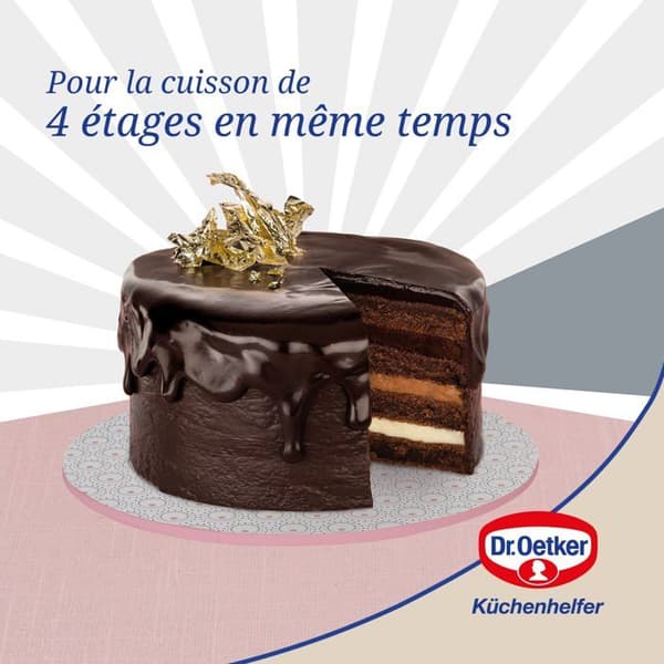Tårtm önster - DR. OETKER - 4654 - Set av 4 - Stål - Diameter 17 cm - Rosa-kräm