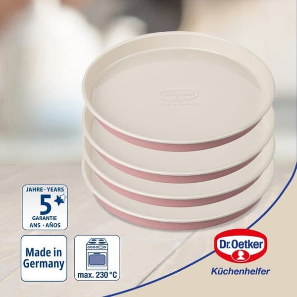 Tårtm önster - DR. OETKER - 4654 - Set av 4 - Stål - Diameter 17 cm - Rosa-kräm