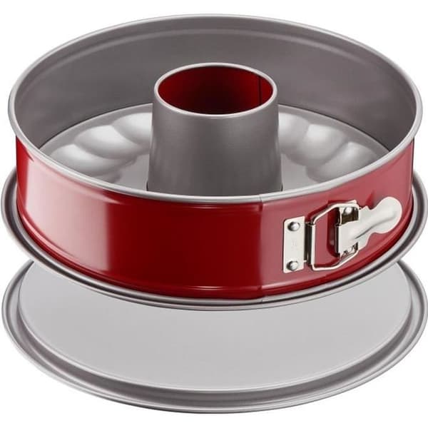 TEFAL Delibake savarinform i stål - Ø 27 cm - Röd och grå - Med gångjärn