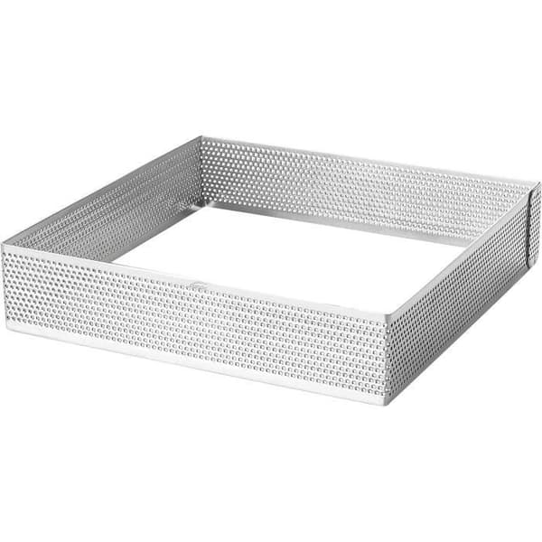 Fyrkantig perforerad tårtform - LACOR - 68556 - Rostfritt stål - 16x16x2 cm - Grå