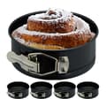 Miniatyrbild 1 av 6: Relaxdays Fällbart bakform, liten, set om 5, Ø 12 cm, rund, non-stick, tål värme upp till 250 °C, svart