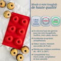 Miniatyrbild 3 av 6: Silikonform - Dr Oetker - 6 mini Kougelhopfs - Nonstick - Värmeresistent - Röd