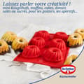 Miniatyrbild 4 av 6: Silikonform - Dr Oetker - 6 mini Kougelhopfs - Nonstick - Värmeresistent - Röd