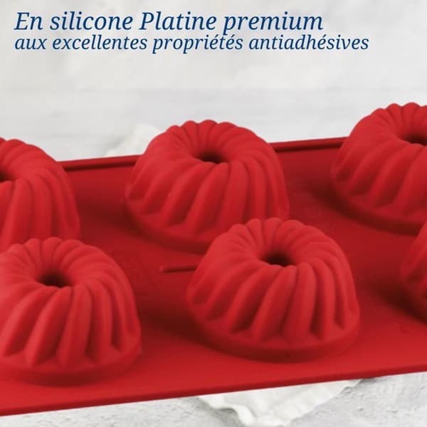 Silikonform - Dr Oetker - 6 mini Kougelhopfs - Nonstick - Värmeresistent - Röd