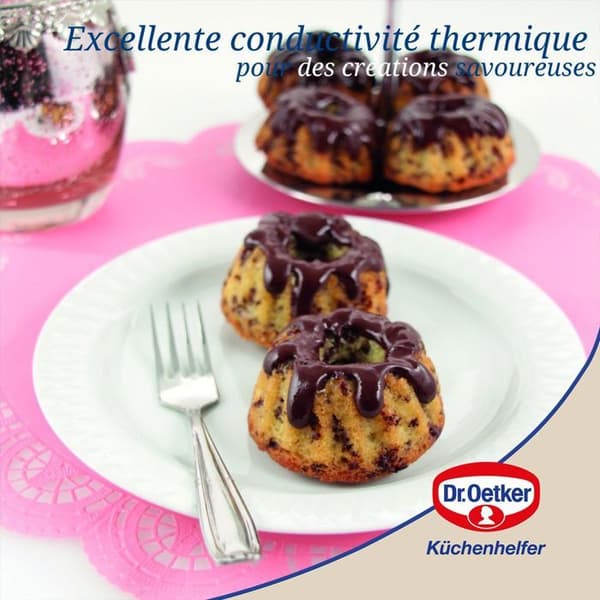 Silikonform - Dr Oetker - 6 mini Kougelhopfs - Nonstick - Värmeresistent - Röd