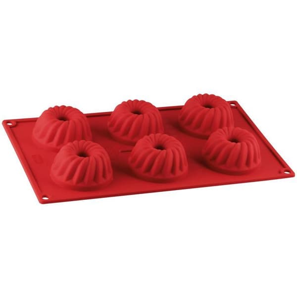 Silikonform - Dr Oetker - 6 mini Kougelhopfs - Nonstick - Värmeresistent - Röd