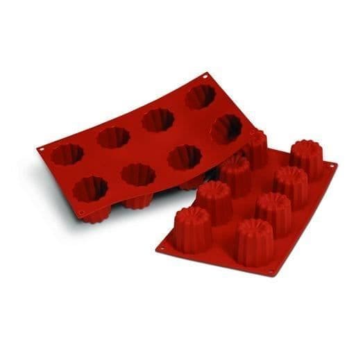 Moule à Cannelés - SILIKOMART - 20.050.00 - Silikon - 8 Cannelés - Röd