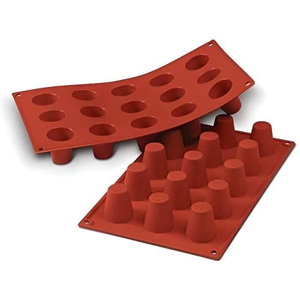 Moule à Baba - SILIKOMART - Mini 15 Cavités - Silicone - Terrakotta - A mignardise
