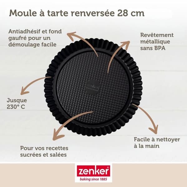 Tårtform - Zenker - 30 cm - Metallic svart - Stål - Tål inte diskmaskin