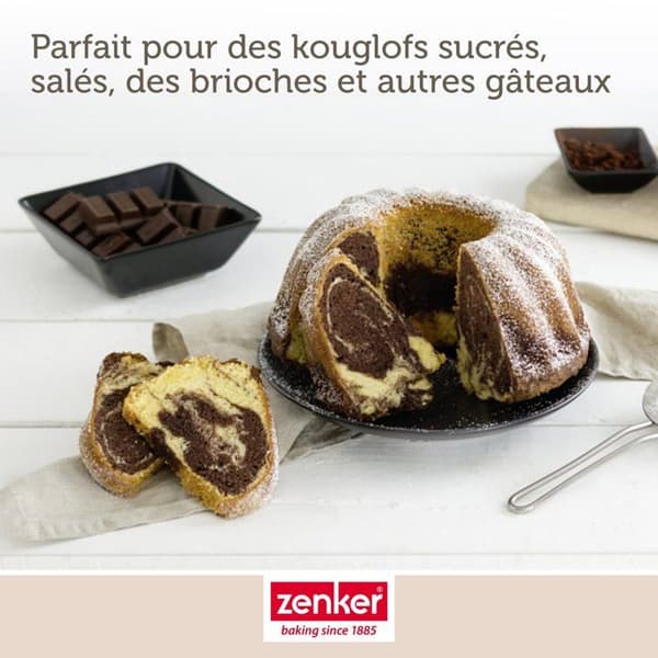 Kouglofform - ZENKER - 6526 - Ø22 cm - Rostfritt stål - Svart metallisk