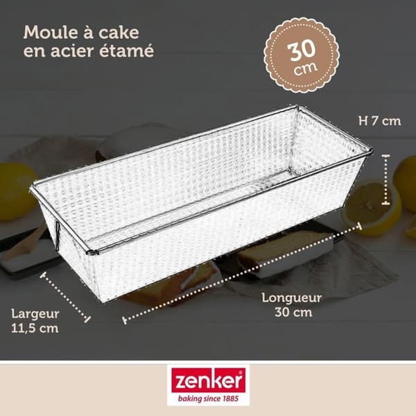 Kakform - ZENKER - 30x11,5 cm - Tinning stål - Grå - Diskmaskinssäker