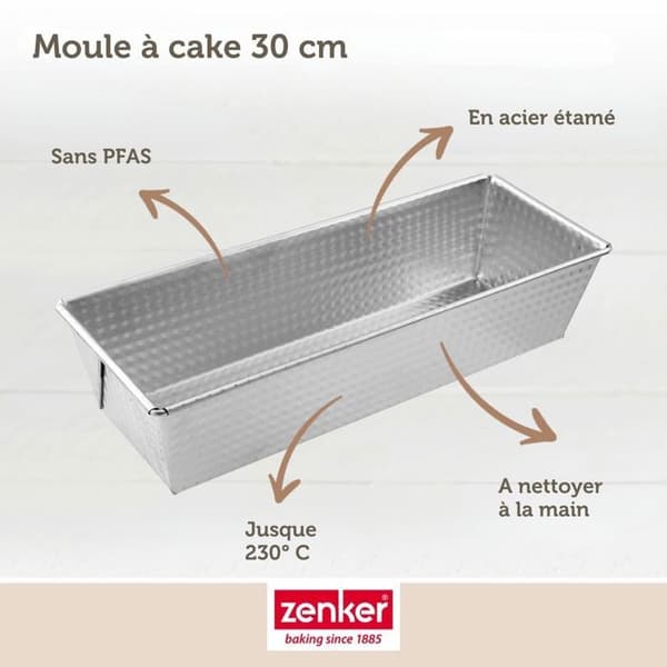 Kakform - ZENKER - 30x11,5 cm - Tinning stål - Grå - Diskmaskinssäker