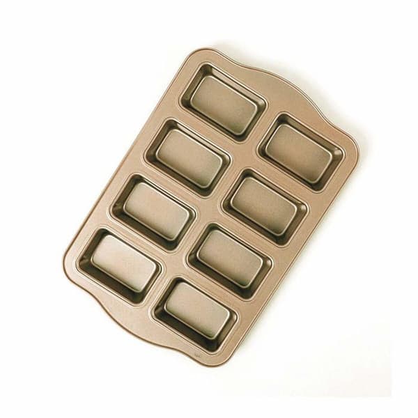 Tårtform - Kilimazart konditoriform Mini non-stick brödform i kolstål 8 håligheter (guld)