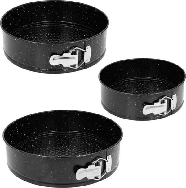 Fyrkantig kakform - Brunbeste bakform - 2550 - KAKDÄCK TÅGFORM I GRANIT FÖR GRILLNING 3 ST 18/20/22 cm