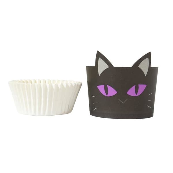 Pme - HW24BCL038 - Halloween Styva muffinsformar med formar - Svart Katt (Set om 12)