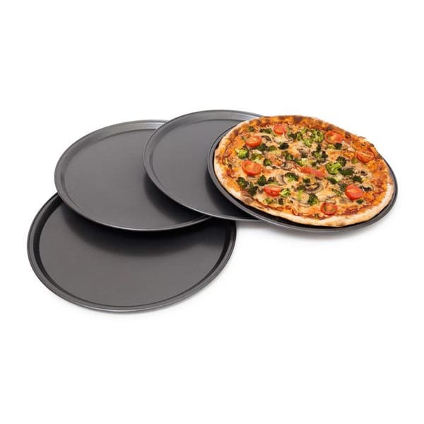 Pizzaplattor - RELAXDAYS - Set om 4 - Diameter 33 cm - Non-stick - Rostfritt stål