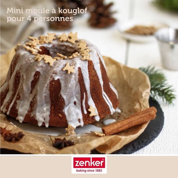 Moule à kouglof - ZENKER - Mini 18 cm - Rostfritt stål - Non-stick - För 4 personer
