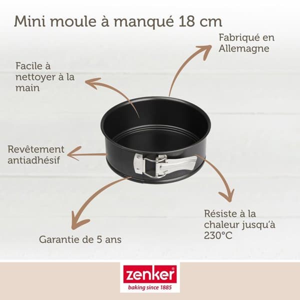 Springform - Zenker - Mini 18 cm - Rostfritt stål - Non-stick beläggning - Idealisk för 4 personer