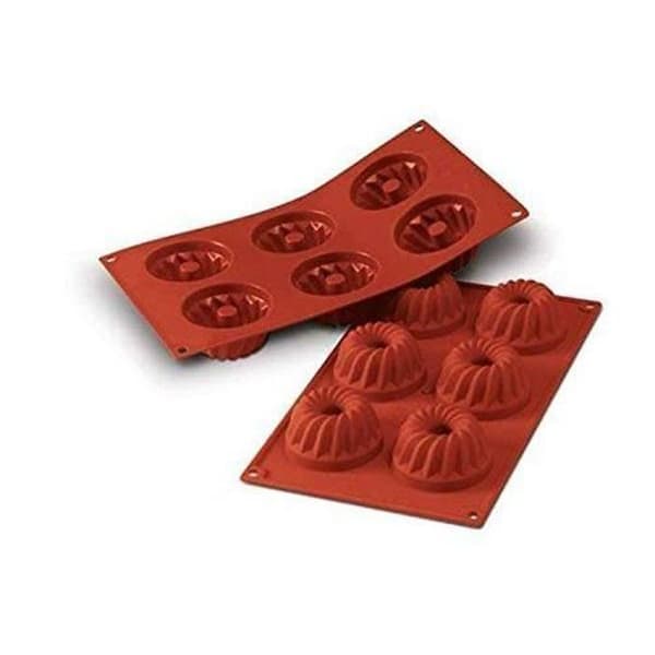 Silikomart 20.058.00.0060 SF058 Kouglof Formform 6 håligheter Silikon Terracotta SF058-C
