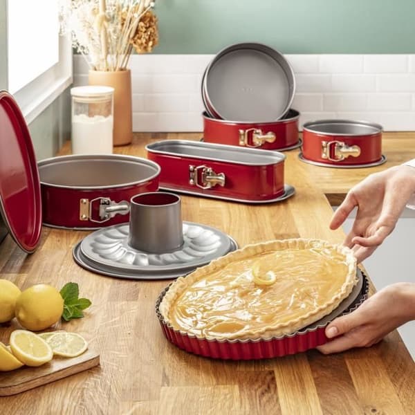 TEFAL Delibake Springform saravinform 25 cm, Kolstål, Lätt att släppa, Röd J1642614