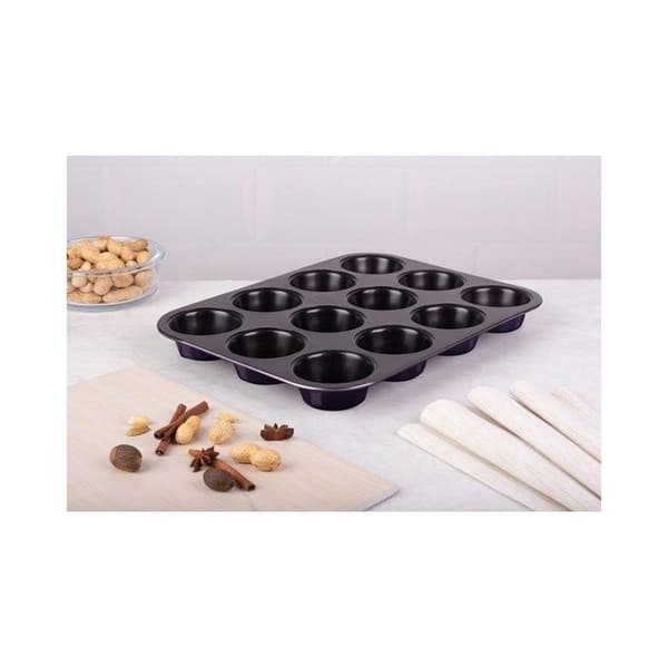 Muffinsform - BERLINGERHAUS - BH-6800 - 12 delar - Kolstål - Metallisk lila