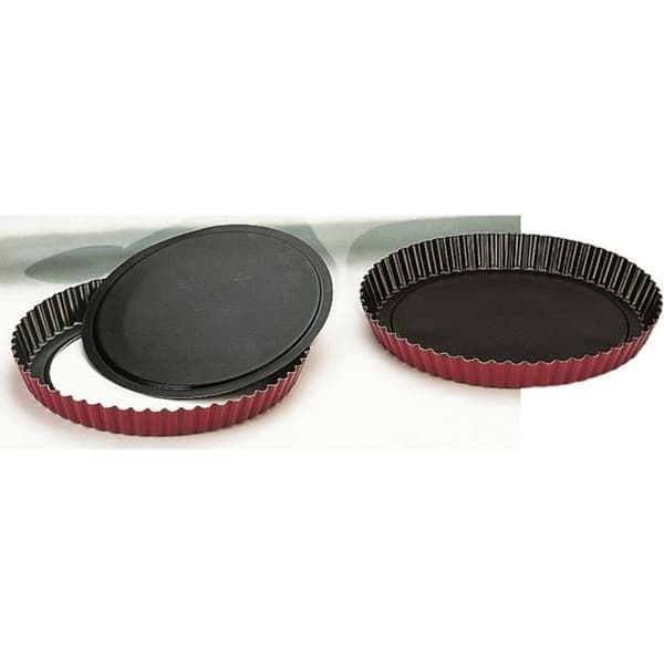 Tartform - IBILI - 32 cm - Avtagbar botten - Non-stick aluminium - Rödmönstrad