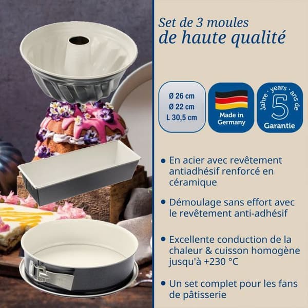 Bakformar - Dr Oetker - Back-Trend - 3 delar - Non-stick keramik - 5 års garanti