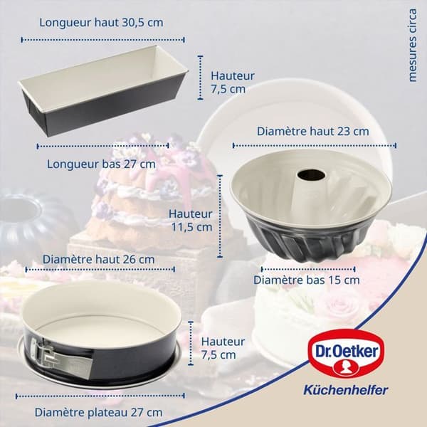 Bakformar - Dr Oetker - Back-Trend - 3 delar - Non-stick keramik - 5 års garanti