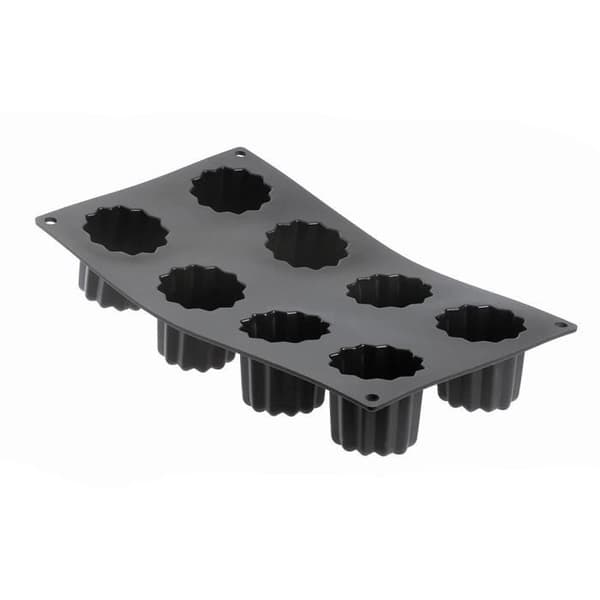 DE KÖPARE Flexibel canelés form - 8 slitsar - Silikon - Svart