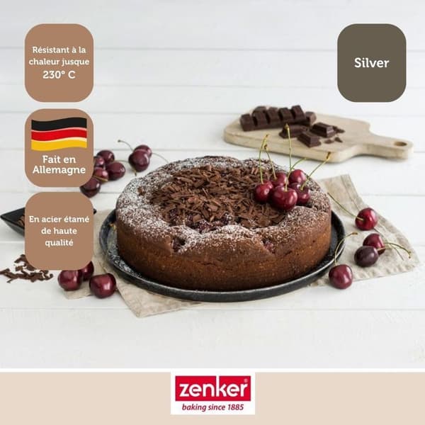 Springform och savarinform - Zenker - 26 cm - Tennpläterat stål - Platt och savarinbas - Lätt att släppa