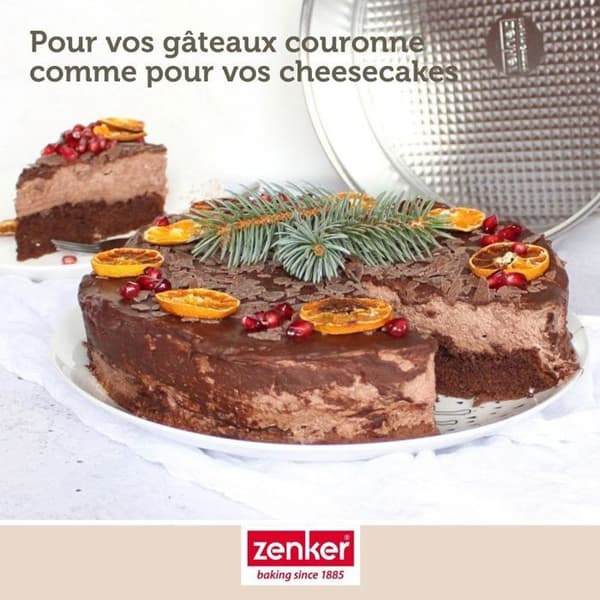 Springform och savarinform - Zenker - 26 cm - Tennpläterat stål - Platt och savarinbas - Lätt att släppa