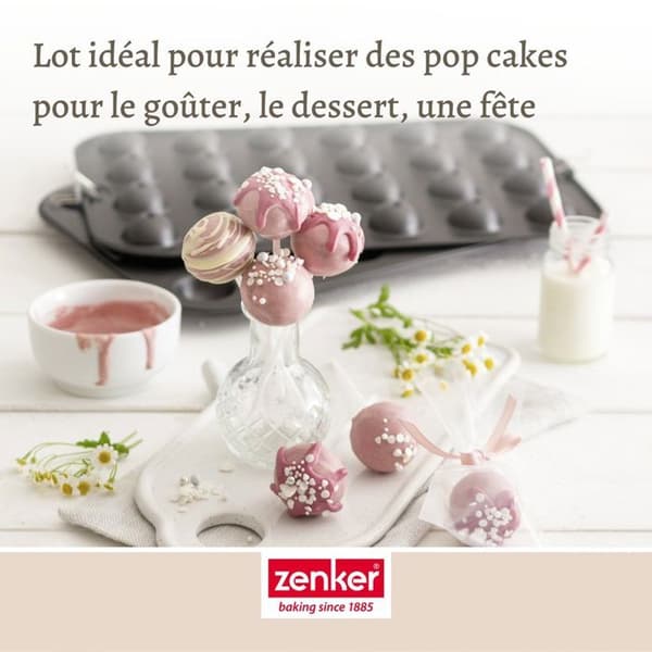 Muffinsformar för Cake-Pop - ZENKER - 7424 - Rostfritt stål - 38,5x26,5x2 cm - 24 stycken